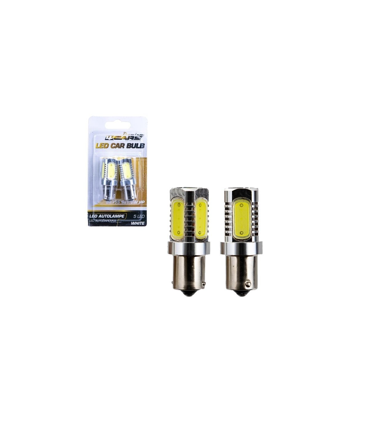 4CARS HQ sets of LED bulbs BA15S 5*1.5W HP white