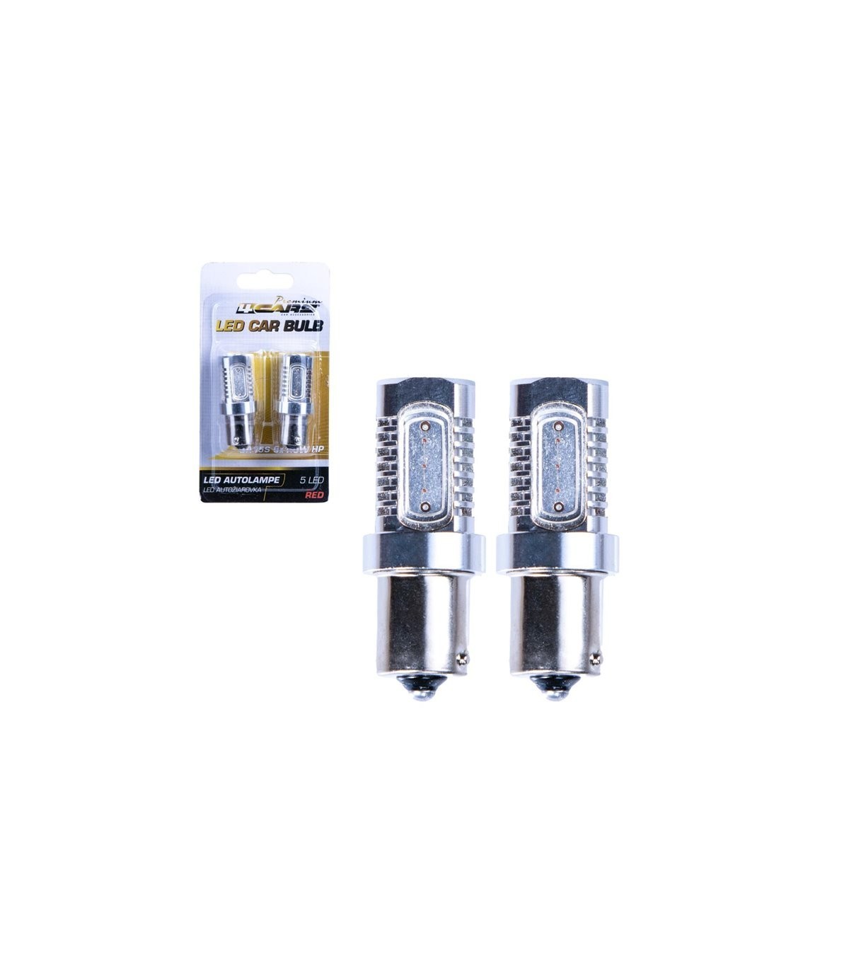 4CARS HQ sets of LED bulbs BA15S 5*1.5W HP red