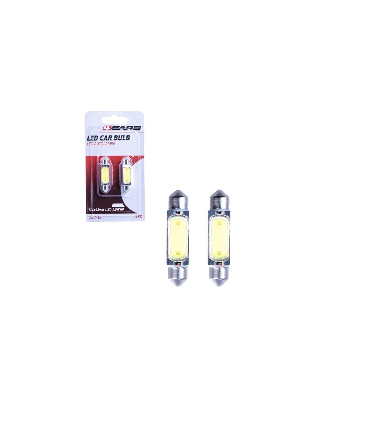 4CARS HQ sets of LED bulbs T11X/41MM 1LED 1.5W HP