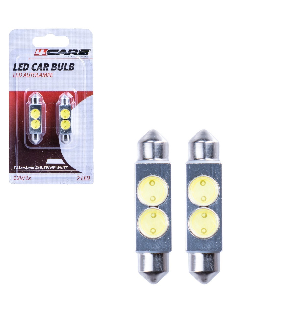 4CARS HQ sets of LED bulbs T11X/41MM 2X0.5W HP white - Slika 2