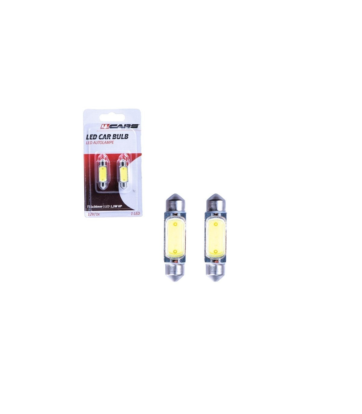 4CARS HQ sets of LED bulbs T11X36MM 1LED 1.5W HP