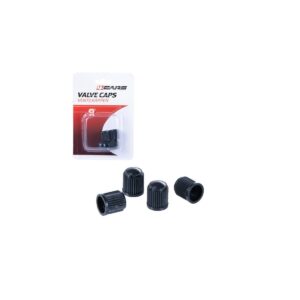 4CARS Valve caps black, 4pcs