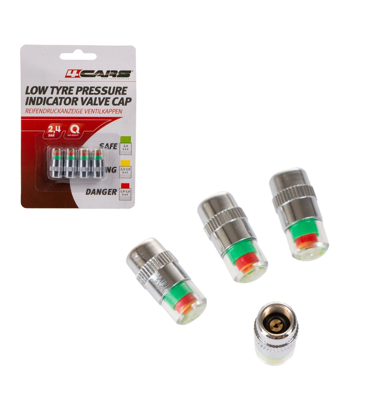 4 CARS Valve cover with pressure gauge