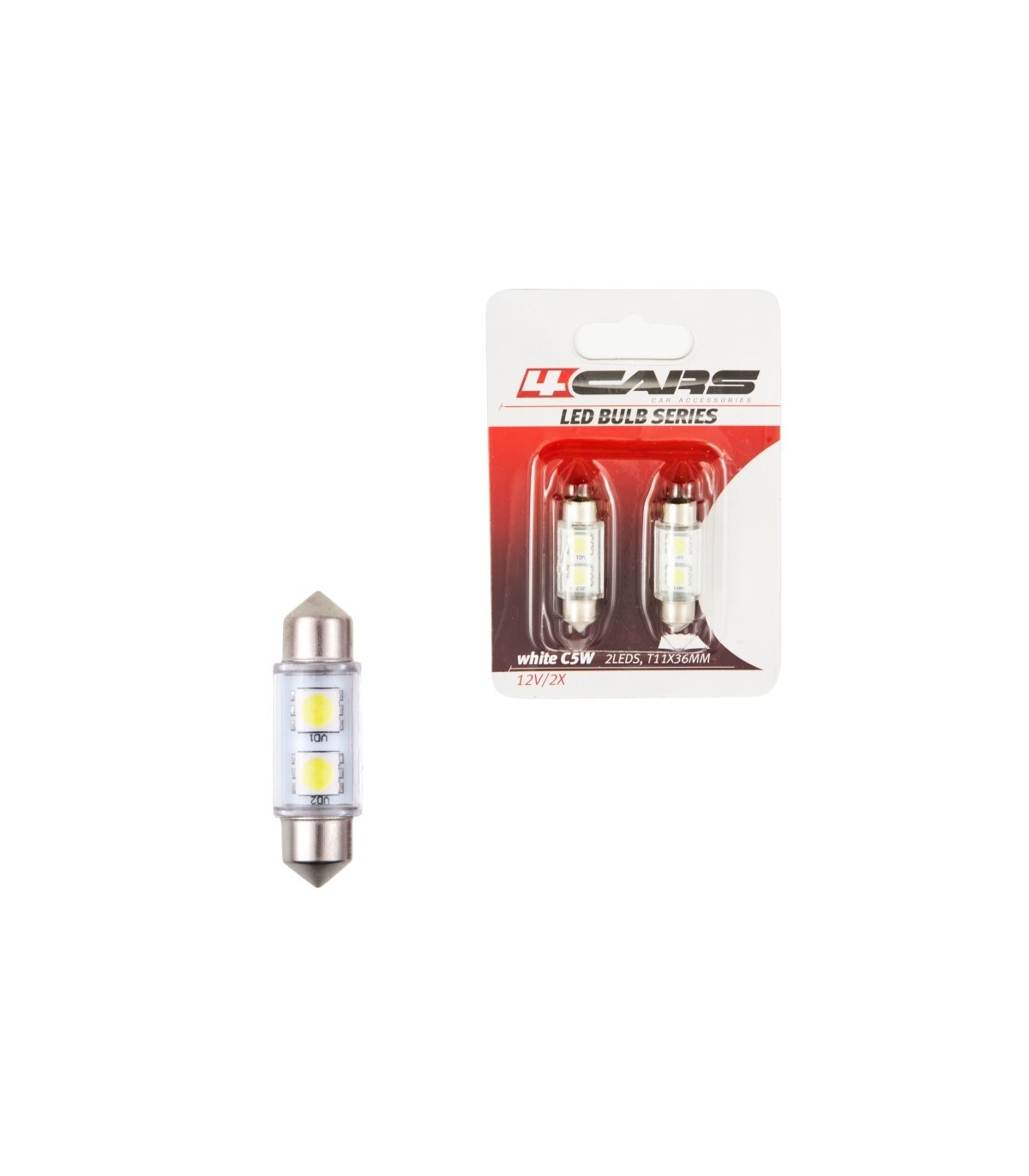 4CARS led bulb 2led 12V FESTOON SMD T11x36mm