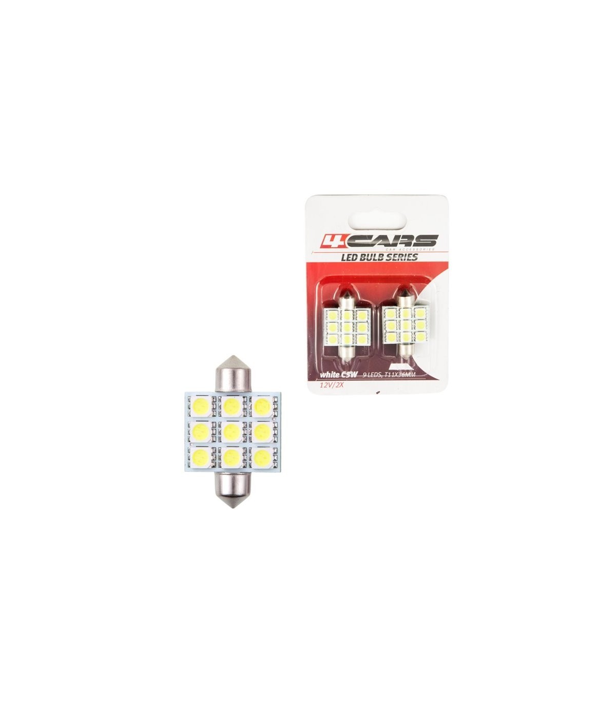 4CARS led bulb 9led 12V FESTOON 5050SMD T11x36mm - Slika 3