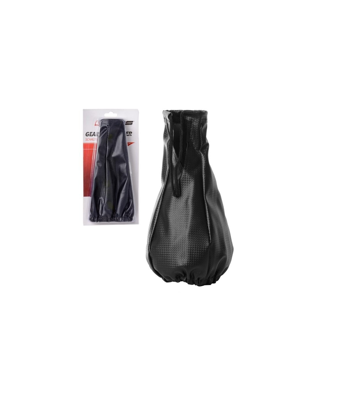 4CARS Universal artificial leather shift gear cover - carbon black
