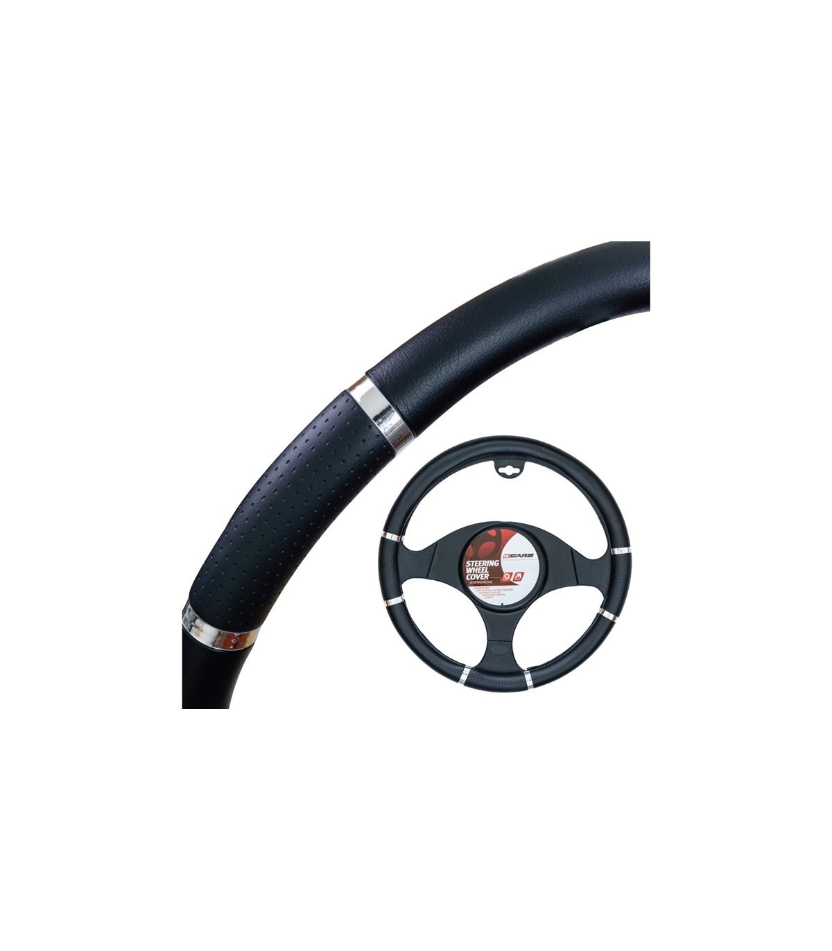 4CARS steering wheel cover 37-39 cm black - Slika 2
