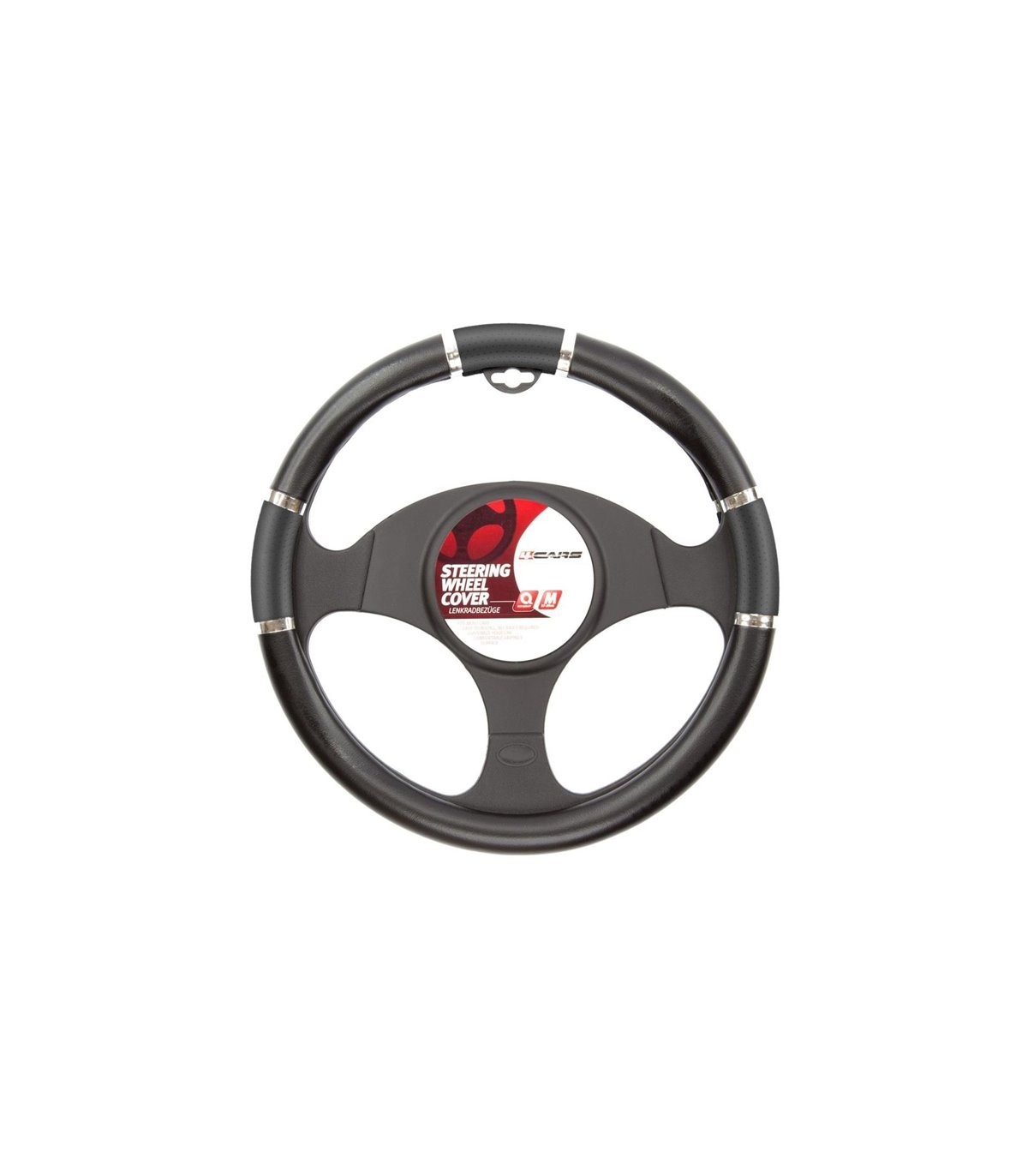 4CARS steering wheel cover 37-39 cm black - Slika 3