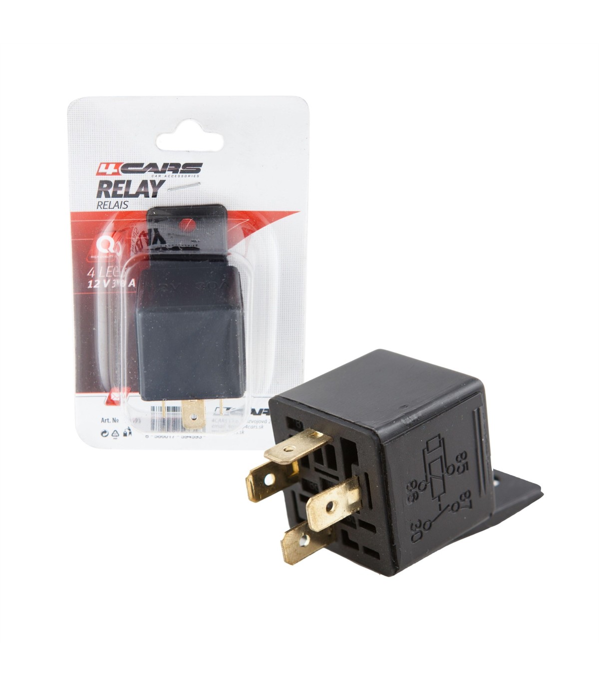 4CARS rele 30 A 12 V 4 legs
