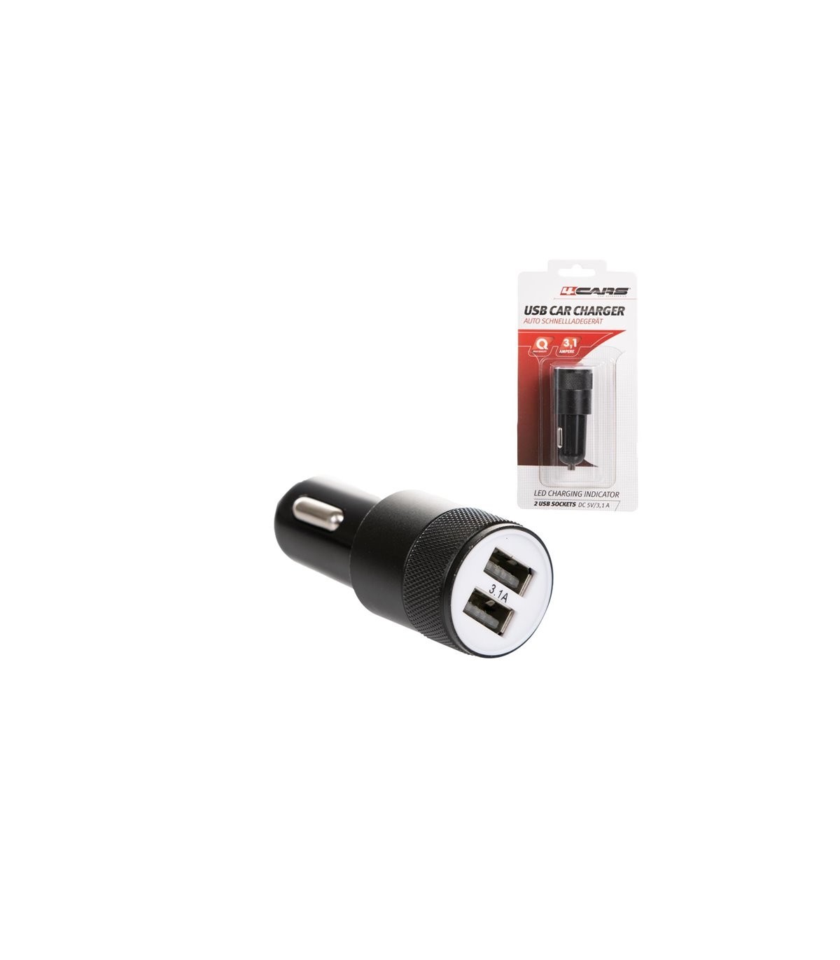 4CARS Powerfull USB charger: DC12V/24V 3.1A - Slika 3