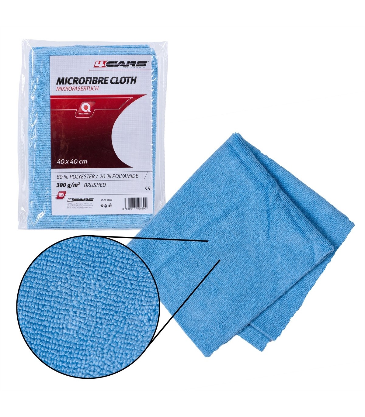4CARS Microfiber cloth blue 300g/m² 40x40 cm