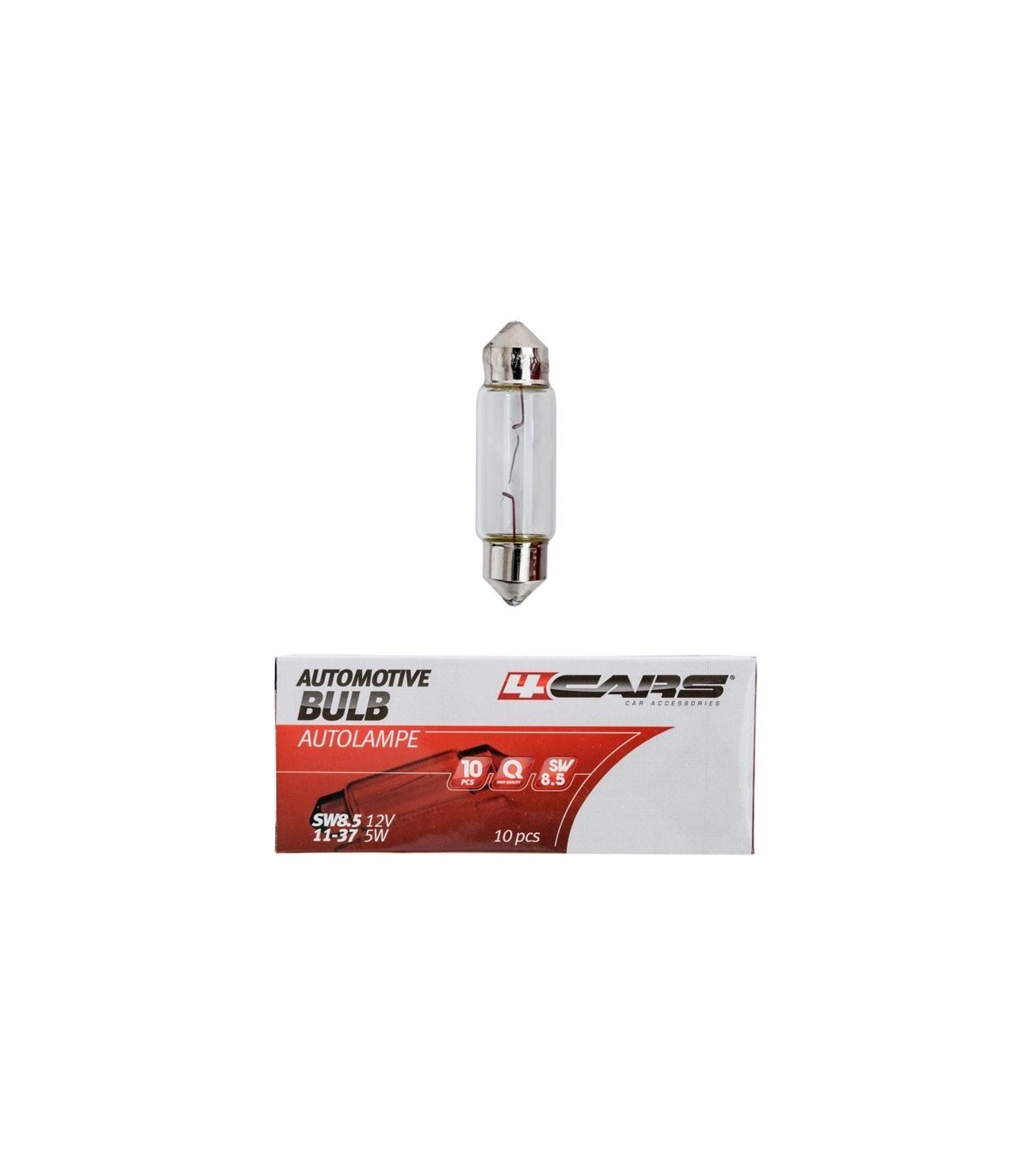 4CARS bulb SW8.5 12V 5W 11x37 10pcs