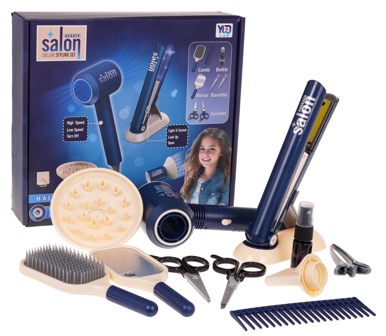 MEGA Set for a Little Hairdresser Blue + Accessories