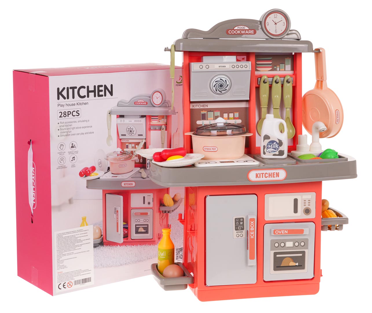 Kitchen Kitchenette with Sound Function 28 pcs. Pink