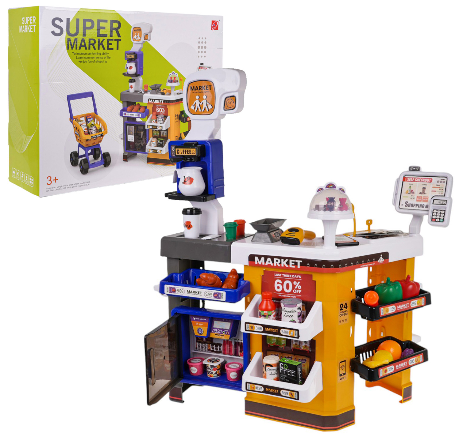 MEGA Supermarket With Shopping Cart + Accessories