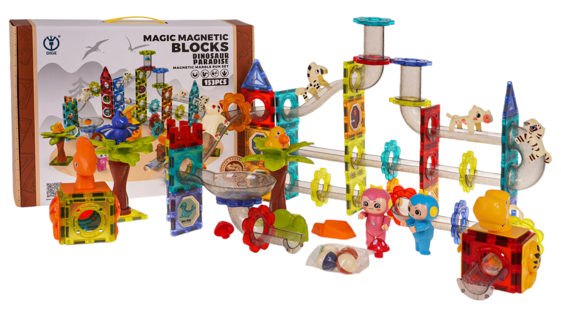 Magnetic Building Blocks ZOO Ball Set 153 pcs.