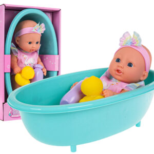 Baby doll with bathtub + accessories