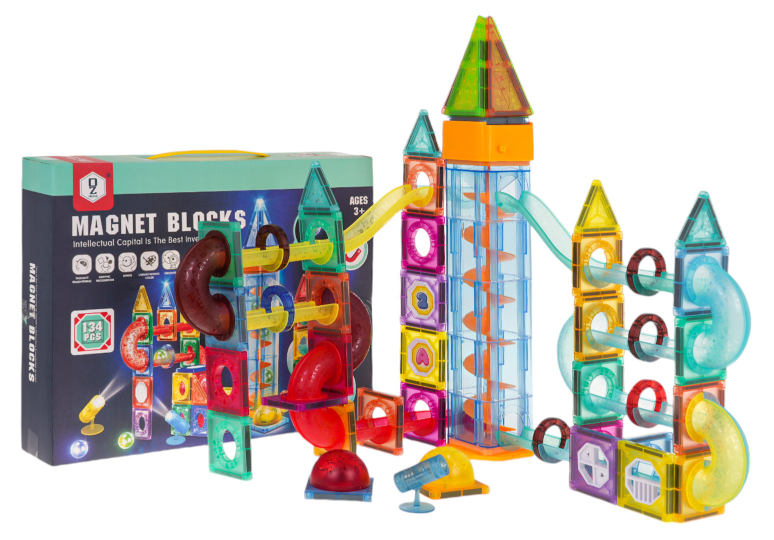 Magnetic Blocks with Light 134pcs.