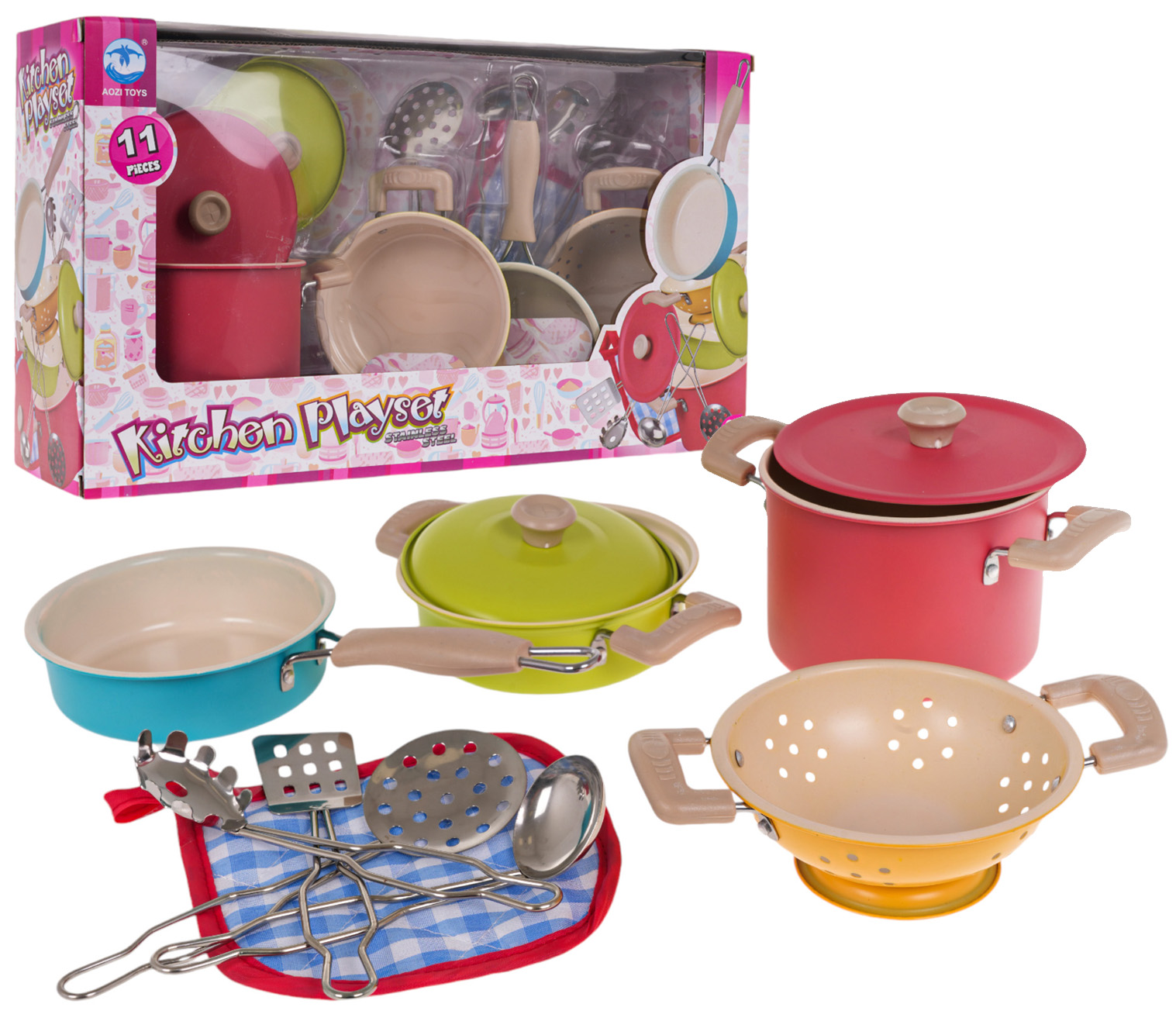 Set of Colorful Pots + Accessories