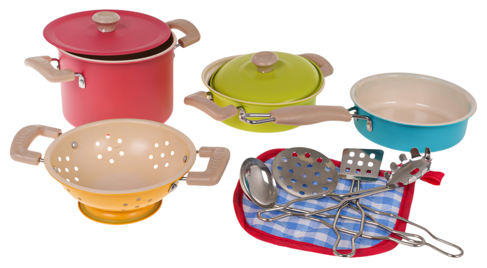Set of Colorful Pots + Accessories