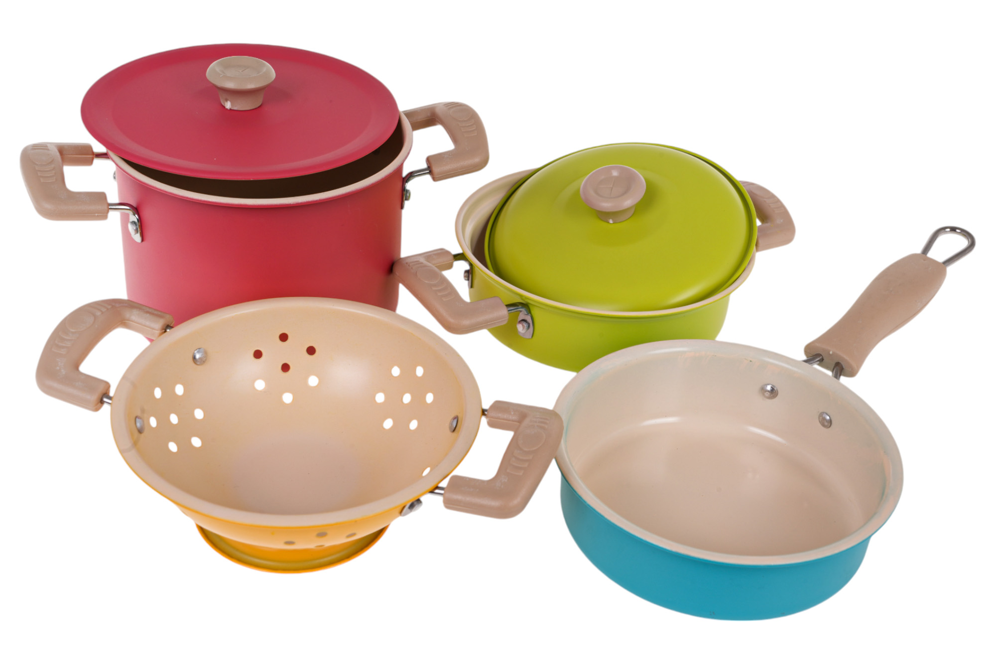 Set of Colorful Pots + Accessories