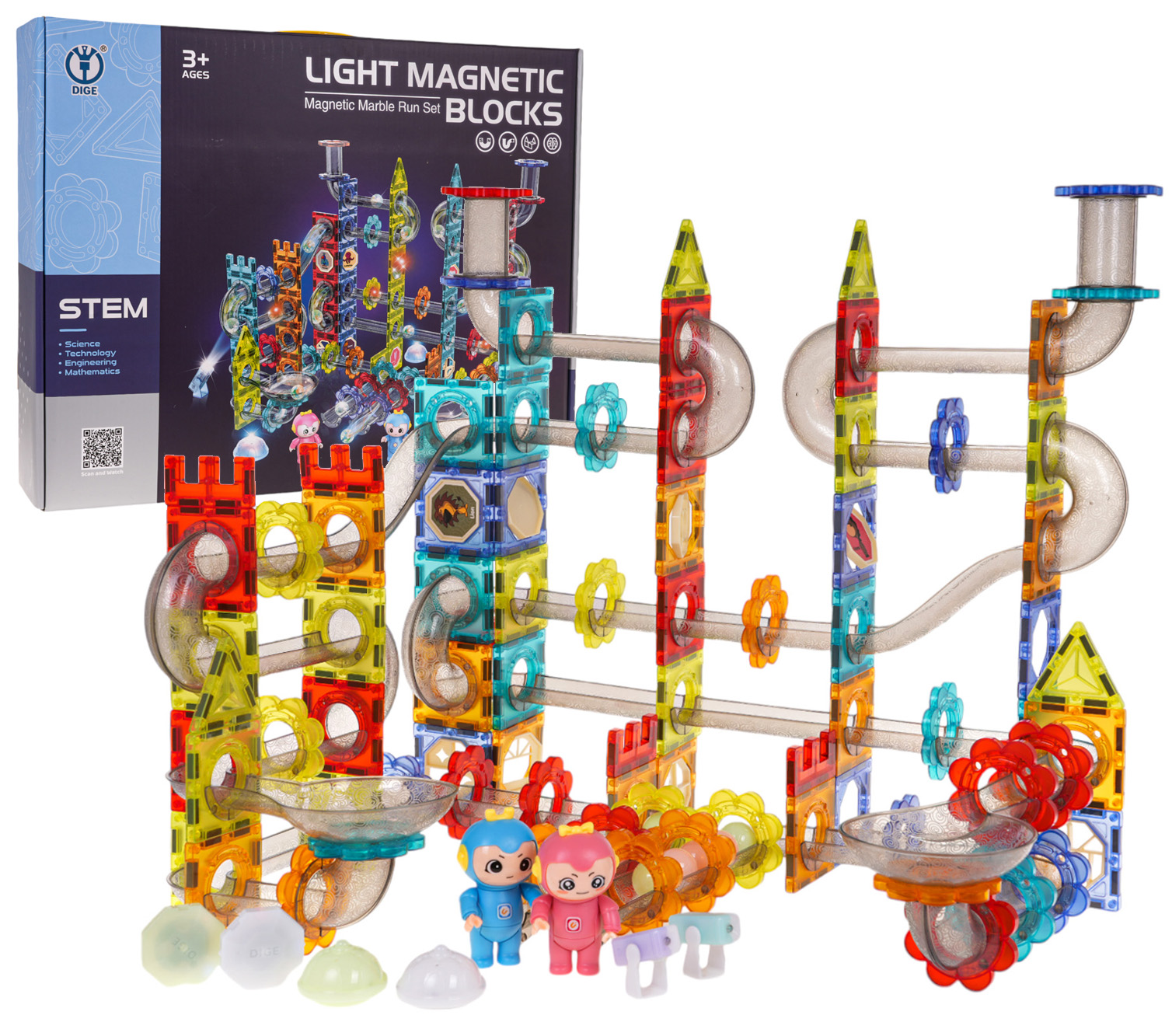 Magnetic Building Blocks Luminous Ball Set 228 pcs.