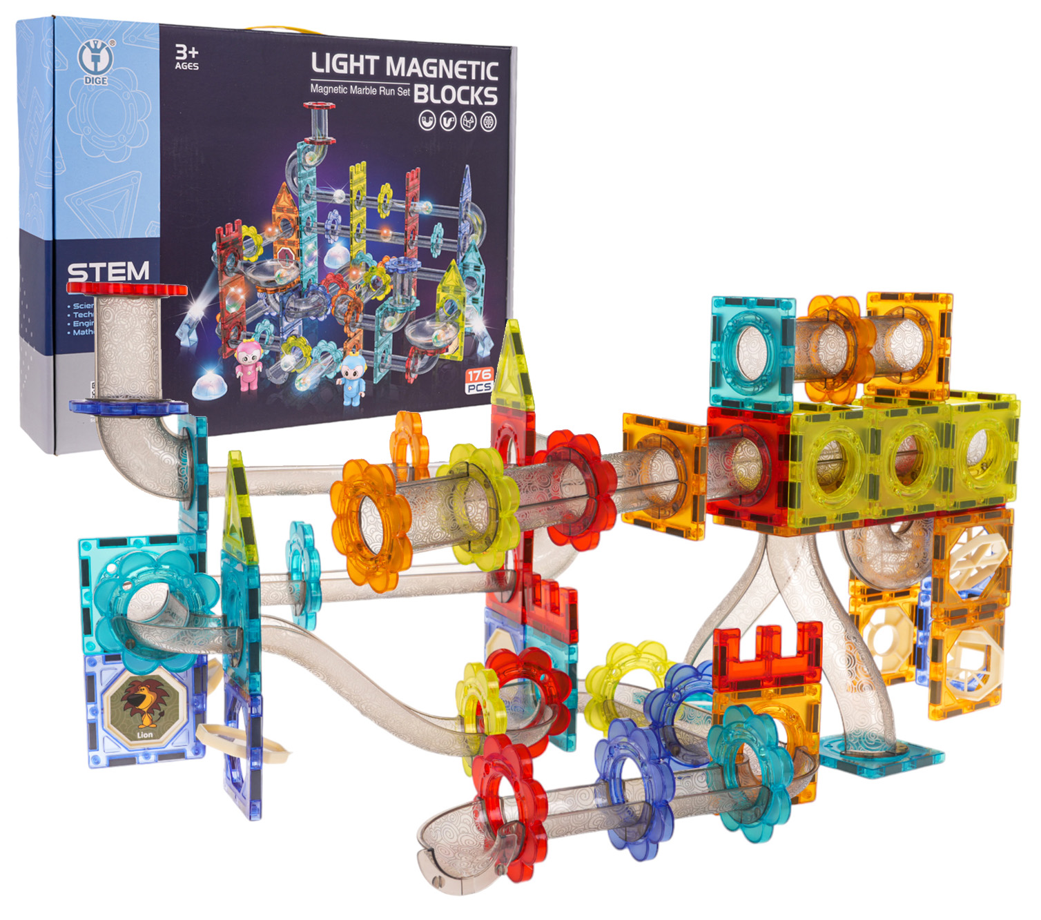 Magnetic Building Blocks Luminous Ball Set 176 pcs.