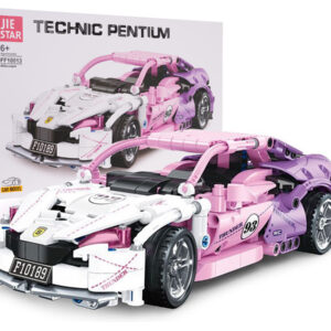 Set konstrukcijskih kocki za ružičasti sportski automobil, 652 kom.