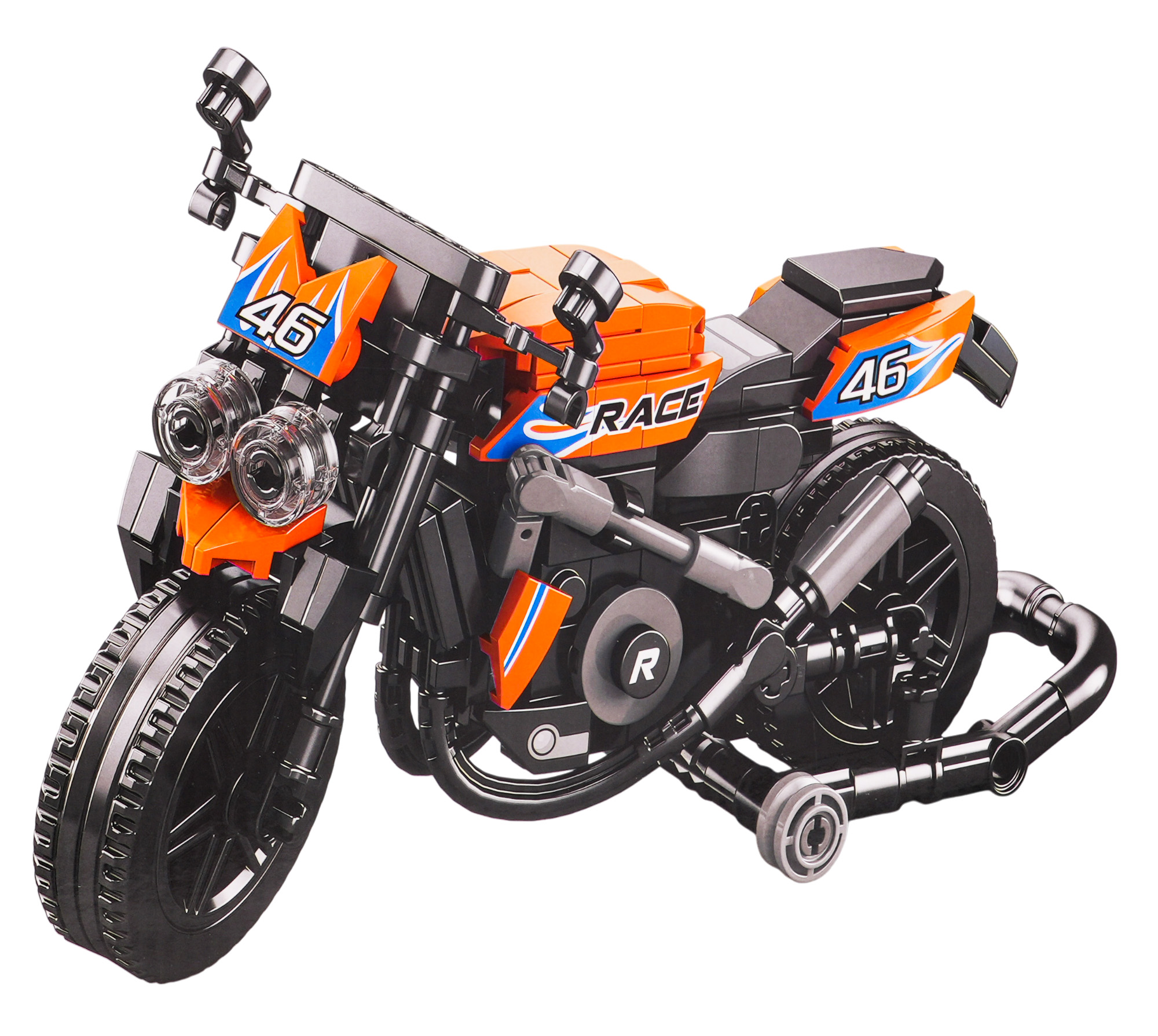 Orange Motorcycle Building Blocks Set 403 pcs.
