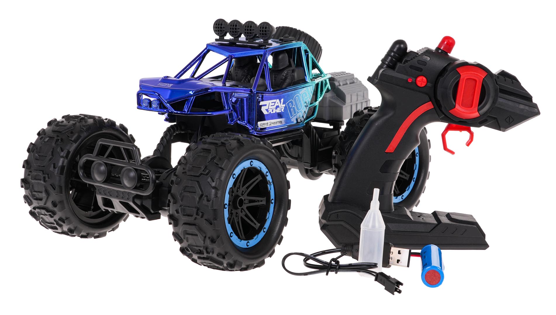 REAL ROCK Crawler with Smoke Function R/C Blue