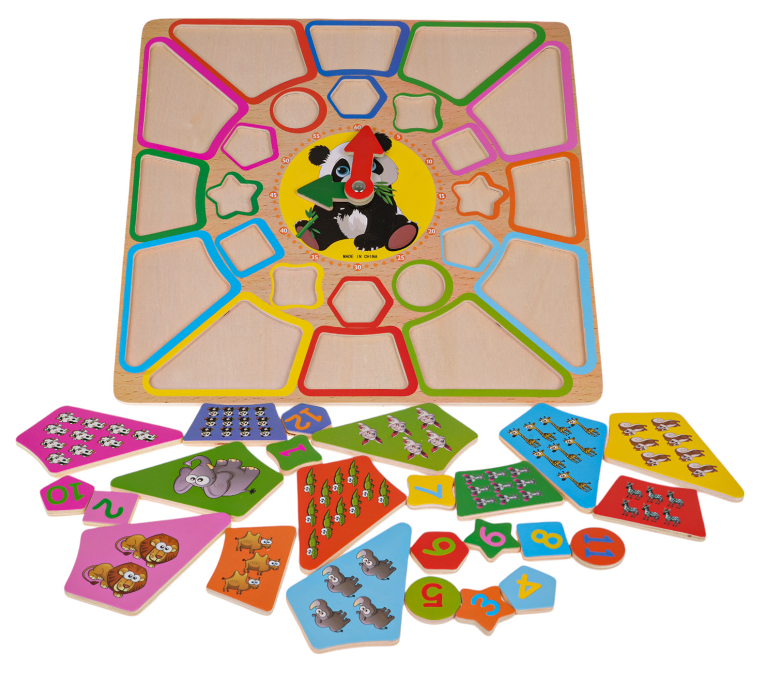Educational Board Clock + Learning to Count Panda
