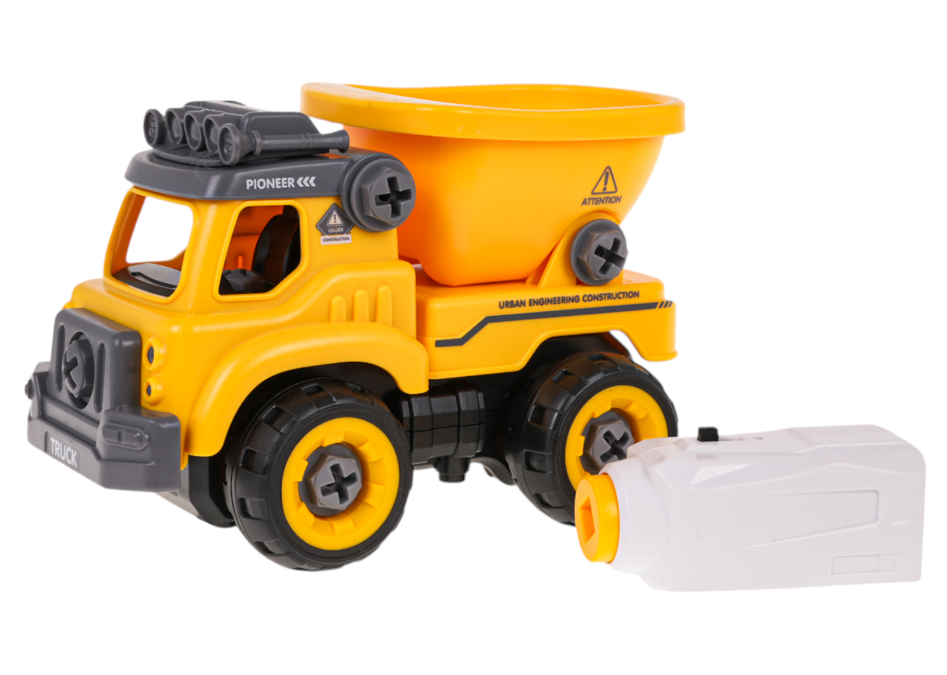 Disassembled dump truck