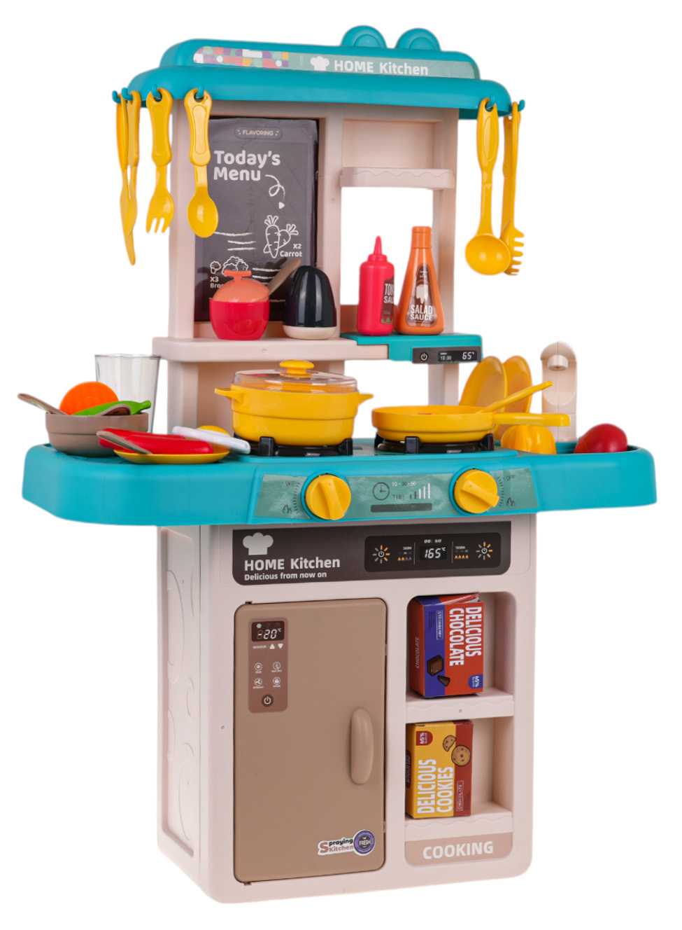 Kitchen Kitchenette with Light Function 43 pieces. Blue
