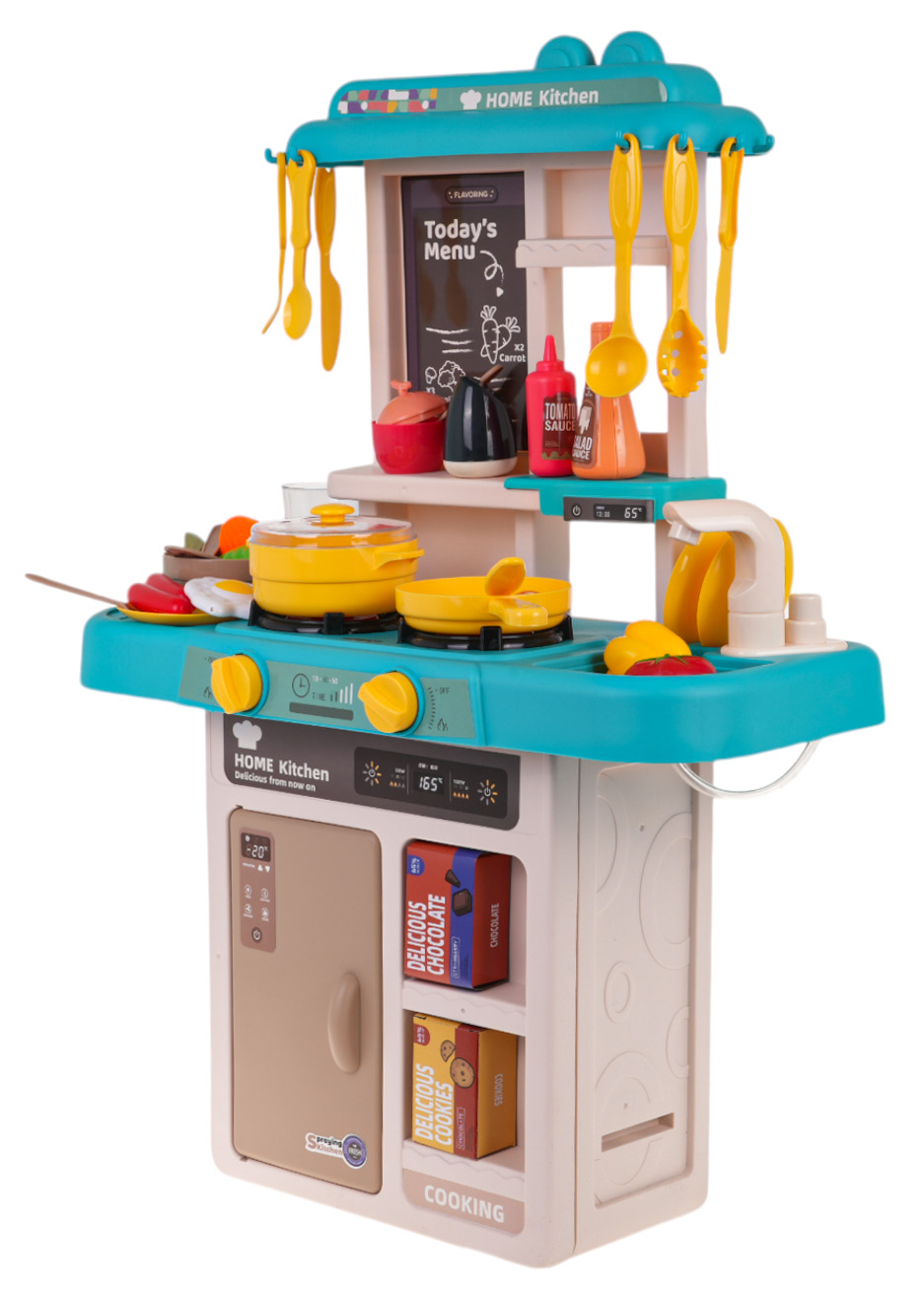 Kitchen Kitchenette with Light Function 43 pieces. Blue