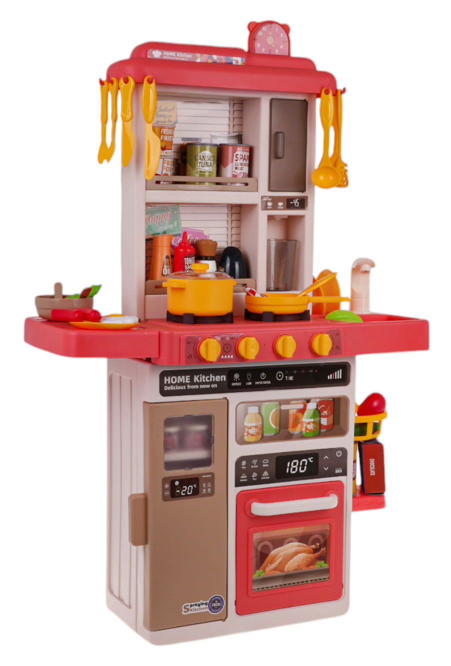 Kitchen Kitchenette with Light, Sound and Water Function 50 pieces. Pink