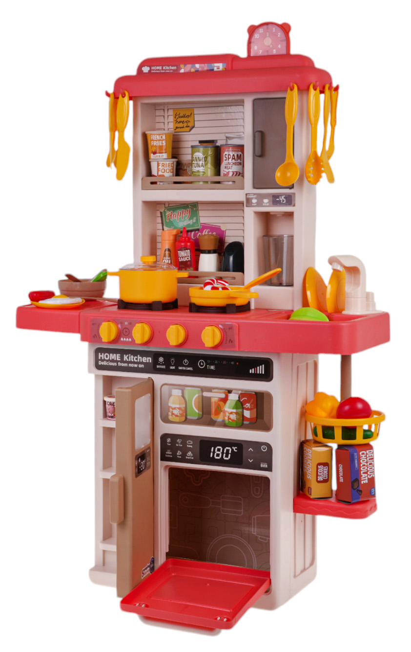 Kitchen Kitchenette with Light, Sound and Water Function 50 pieces. Pink
