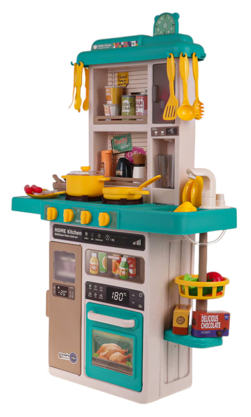 Kitchen Kitchenette with Light, Sound and Water Function 50 pieces. Blue