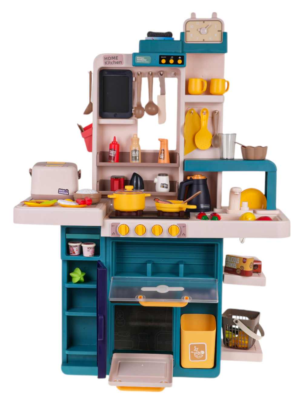 Kitchen Kitchenette with Light, Sound and Water Function 80 pieces. green