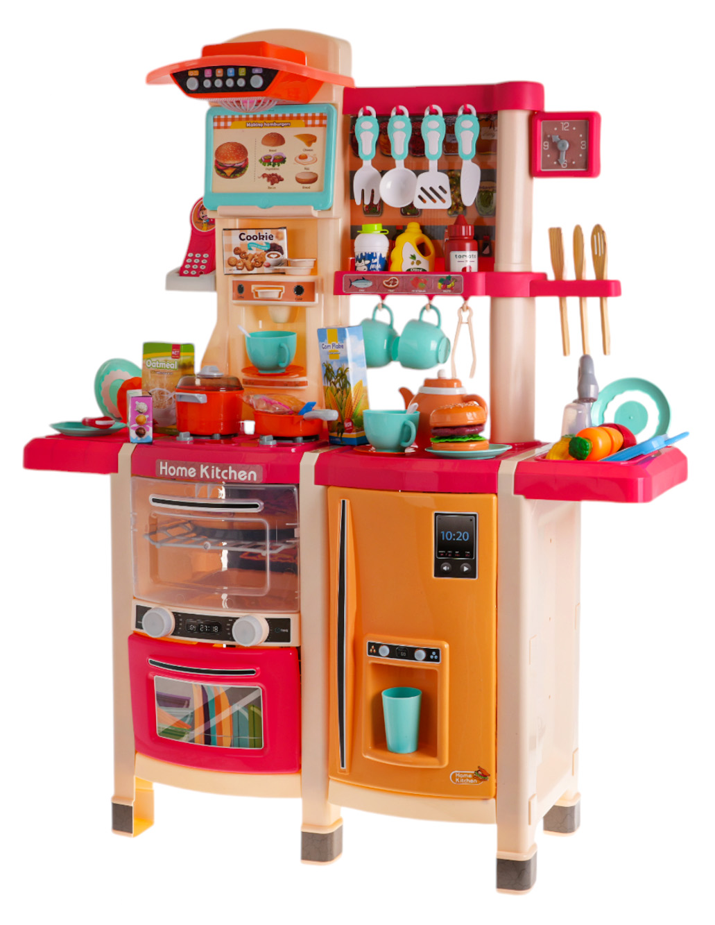 Kitchen Kitchenette with Light and Sound Function 65 pcs. Pink