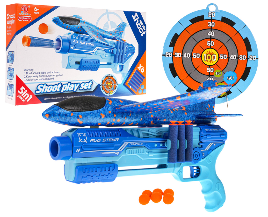 5in1 Airplane Launcher Gun Blue