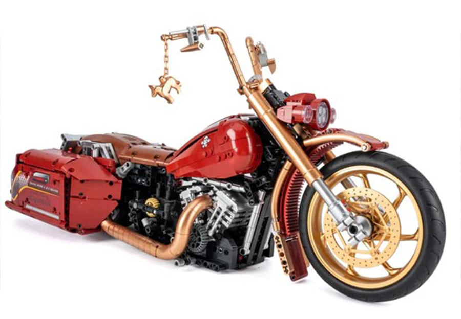 Motorcycle blocks 2111 pieces. Red