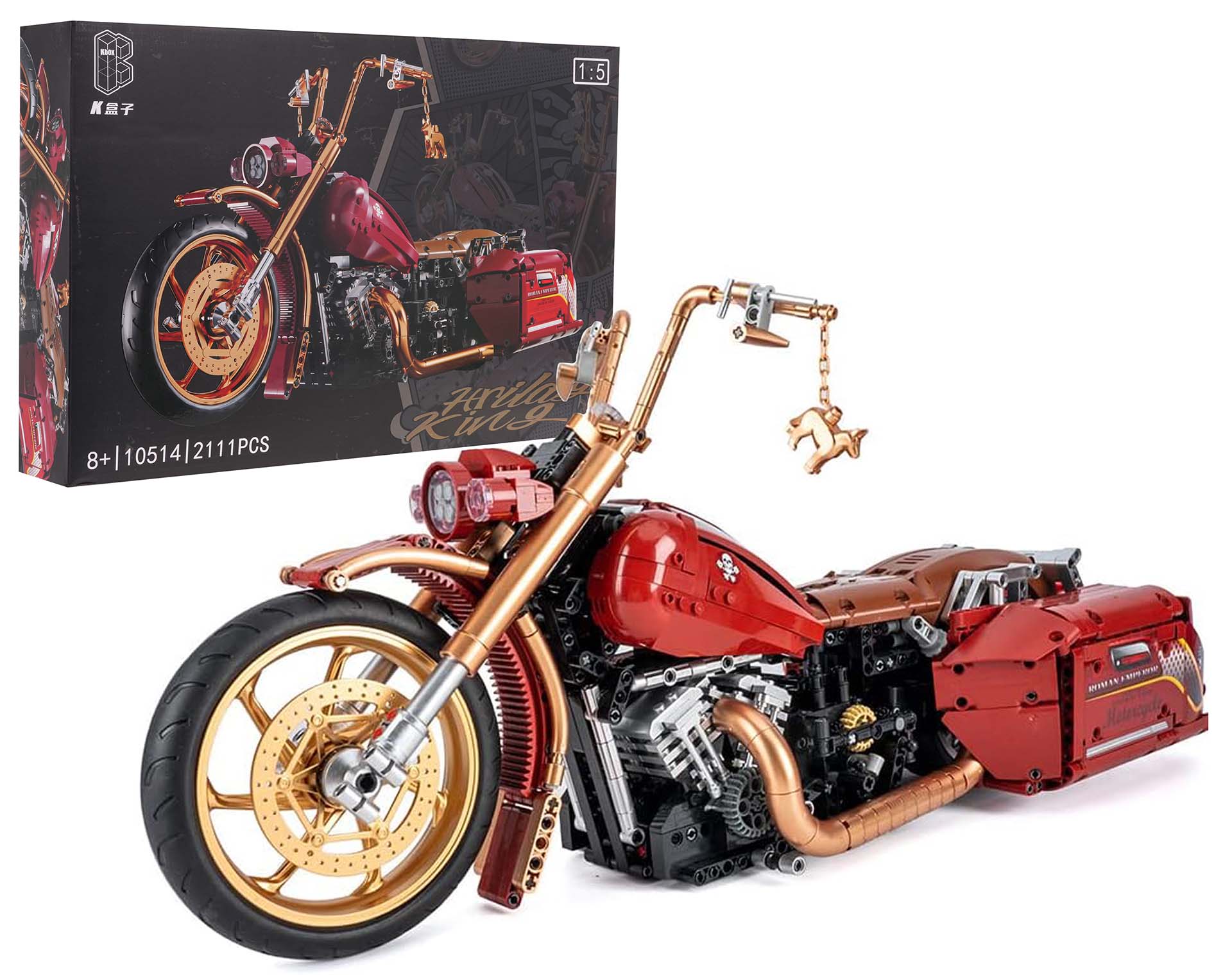 Motorcycle blocks 2111 pieces. Red