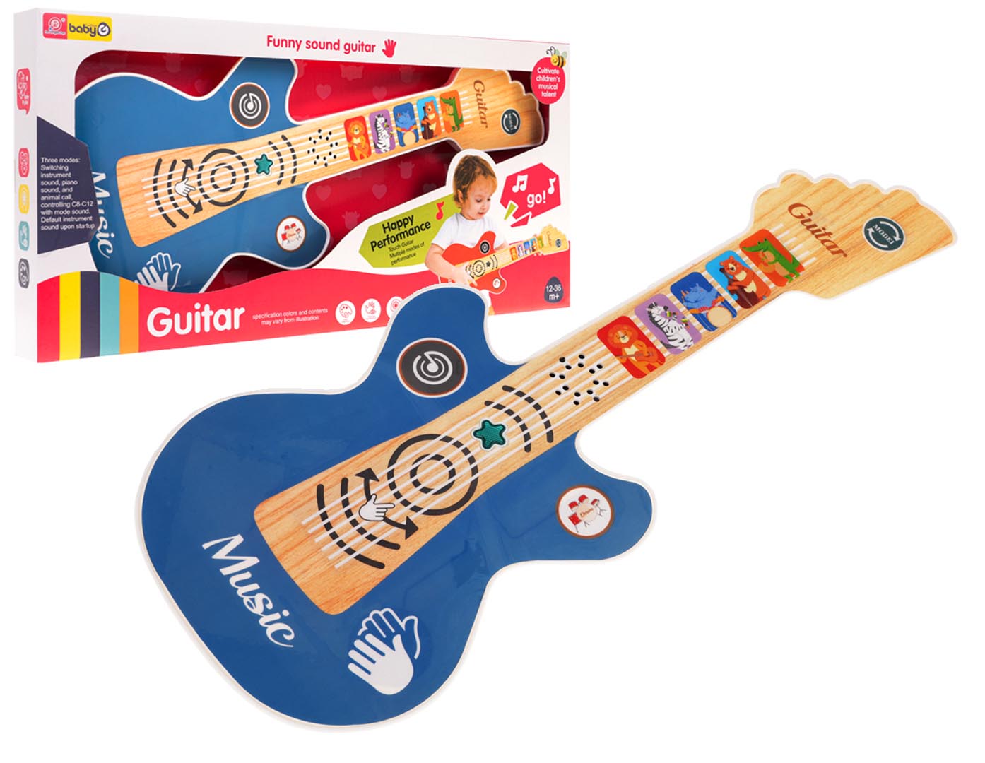 Guitar for the youngest with a light function