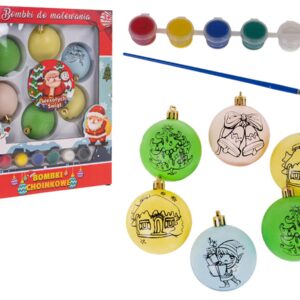 Set of Christmas Baubles with Paints