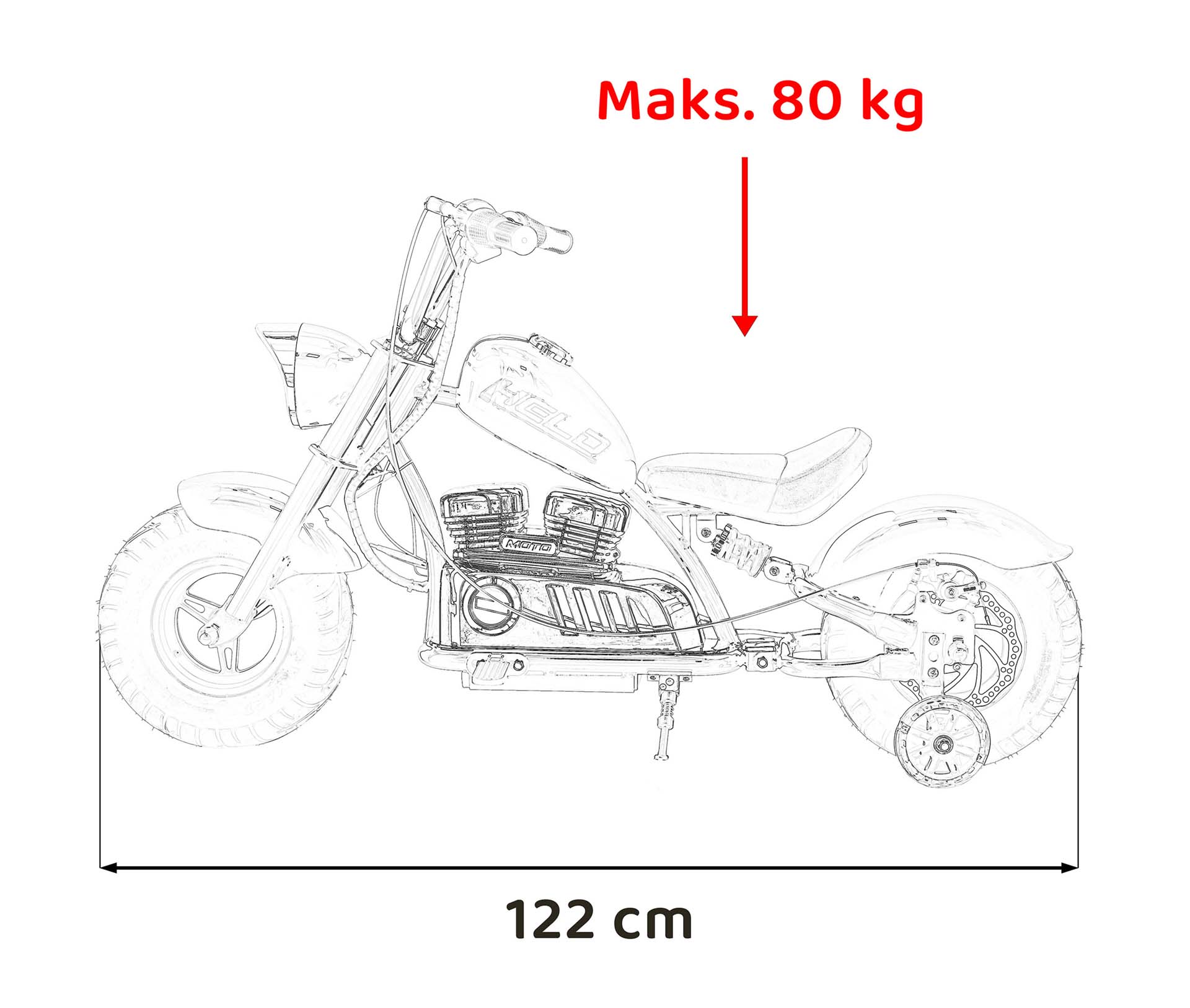 Motorcycle Chopper Warrior vehicle Orange