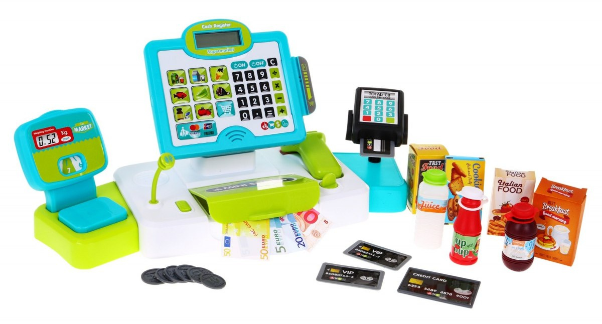 Cash with touch panel weight card reader