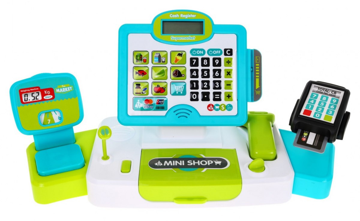 Cash with touch panel weight card reader