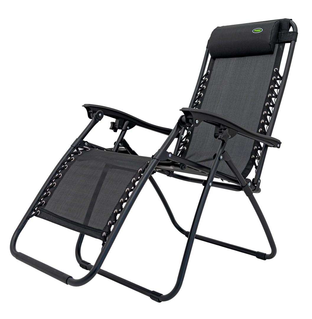 Garden and Beach Deckchair Black