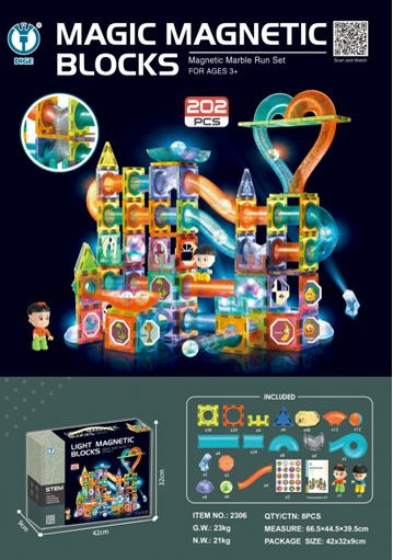 Magnetic Blocks Set of 202 elements