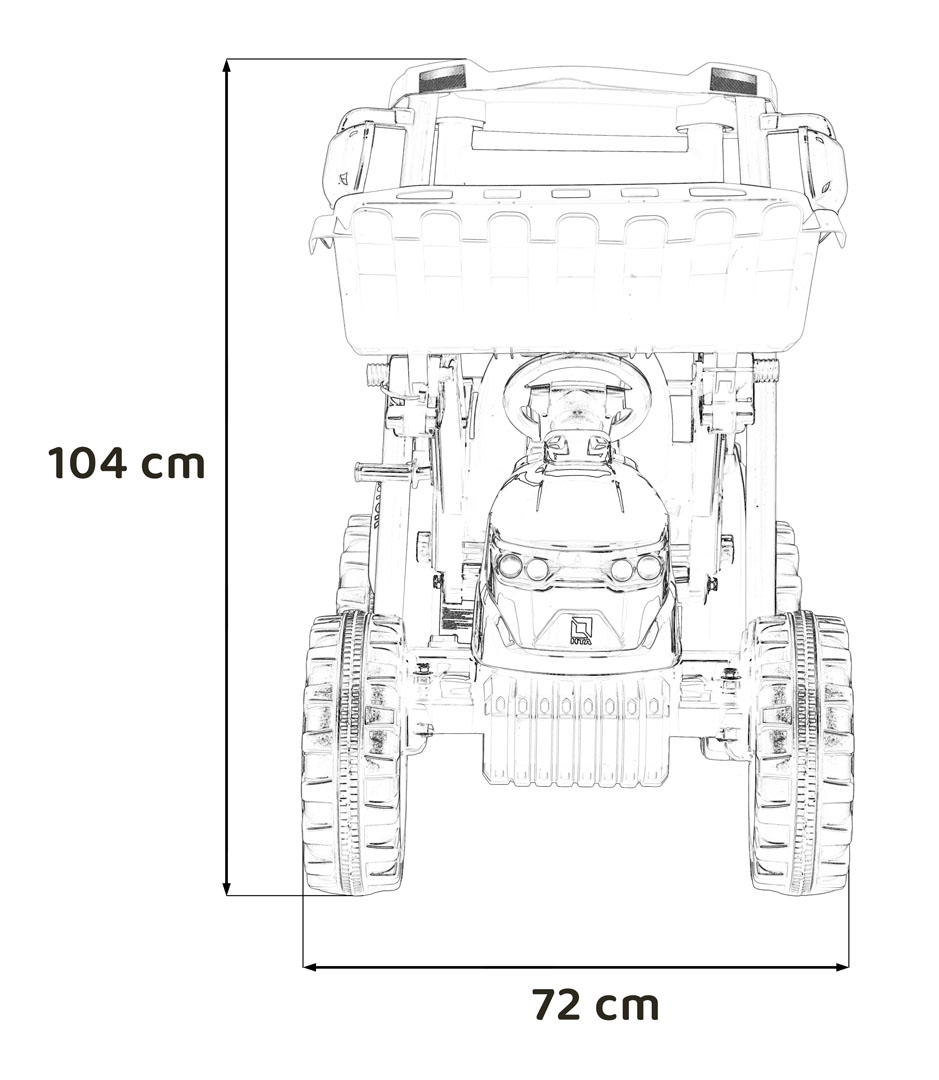 MEGA D68 Tractor Vehicle With Trailer Green